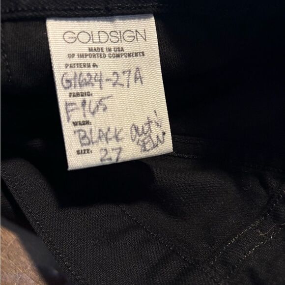 Goldsign black denim jeans pattern G1624 size 27 NWOT - Picture 7 of 7